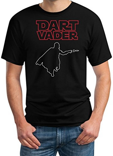 T-Shirt Herren Dart Vader - Witziges Männer Dart Shirt für Darts Fans Tshirt L Schwarz