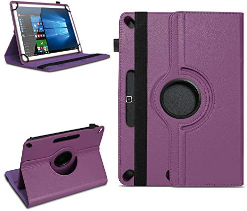 NAUC Schutzhülle kompatibel für TOSCIDO 4G LTE Tablet Tasche aus Kunstleder Universal Case 10.1 Hülle Standfunktion 360 Drehbar, Farben:Lila