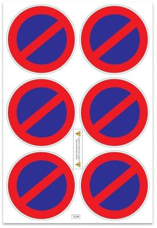 A4 Sheet of Stickers Ultra-Destructible No Parking - U14
