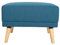 Miliboo Pouf Repose-Pieds scandinave en Tissu Bleu Canard et Bois Clair Ulla