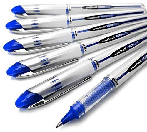Uni-Ball Vision Elite - UB-200 - Liquid Ink Rollerball Pen - Pack of 6 (Blue)