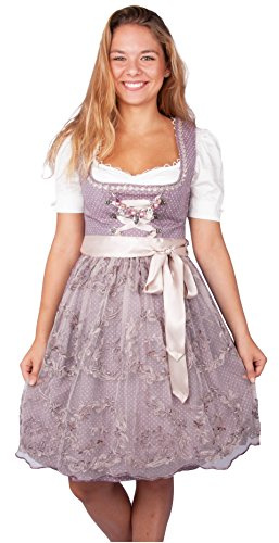 MarJo Dirndl Marielle 58er Länge braun Rose (42, braun Rose)