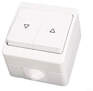 GUNSAN IP54 Jalousietaster Feuchtraum Rollladentaster Aufputz Touch Schalter Druckknopf Weiß