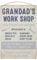 Jones Home and Gift Wall Plaque Grandad's Work Shop Hanging Sign