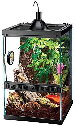 Zilla 11 Gallon Glass Tropical Vertical Habitat Starter Kit for Small Tree Dwelling Reptiles & Amphibians