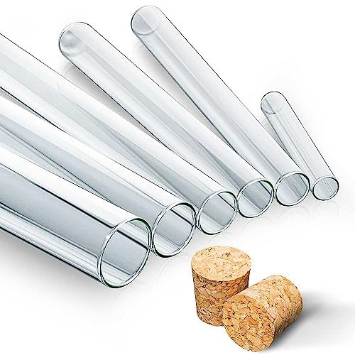Tuuters 25x Glas Reagenzgläser mit Korken Verschluss Presskorken (200 x Ø 30mm)