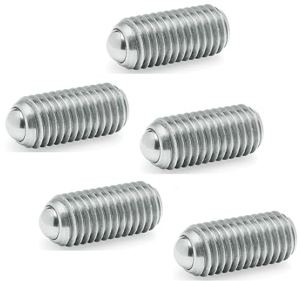 Ganter Normelemente GN 615.3-M3-KN - Federnde Druckstücke mit Innensechskant, Silber, 5 Stück