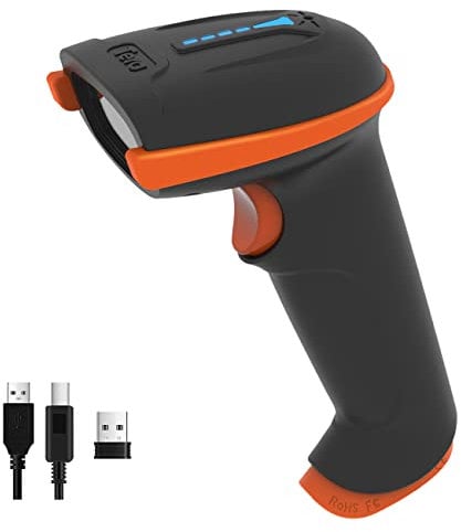 Tera 1D Lettore di codici a barre wireless con indicatore del livello della batteria 1D ricaricabile, brevetto di design: EU008489413, 5100