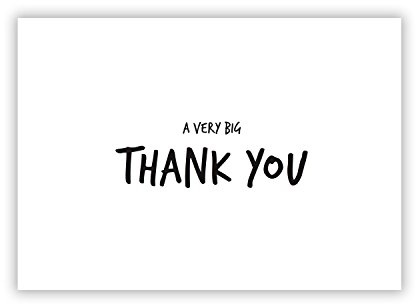 5 x Moderne Dankeskarte A very big thank you (Postkarte, DIN A6)