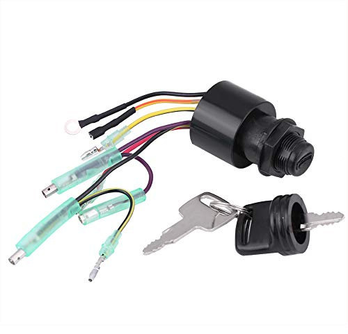 KIMISS Interruptor de encendido para, para caja de control remoto de motor fuera borda, con llave, conjunto de interruptor compatible con modelos