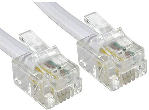 Premium ADSL/Fibre Broadband Cable - Premium Quality/Gold Plated Contact Pins/High Speed/Router or Modem to RJ11 Phone Socket or Microfilter for use with ADSL/FTTC/Fibre (30m, White)