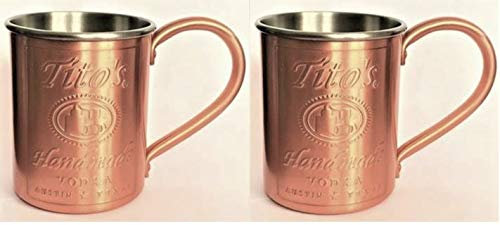 Tito's Vodka Copper/Stainless Steel Lined Mug – NEW - Set of 2