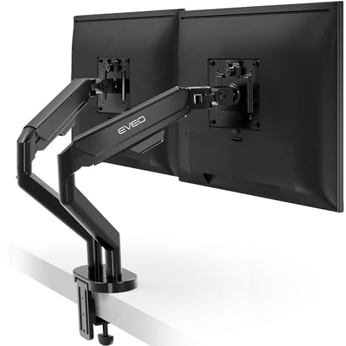 Supporto da scrivania per monitor, alta qualità, bracci per doppio monitor, completamente regolabile, movimento a molla, compatibile con schermi VESA da 17 a 32 pollici