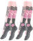 STARK SOUL 2 Paar Damen SKI Funktionssocken, Skisocken mit Spezialpolsterung, Rosa/Grau, Gr. 35-38
