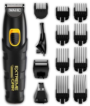 Wahl Extreme Grip 7 in 1 Multigroomer, Beard Trimmer for Men, Nose Hair Trimmer, Men’s Stubble Trimmers, Body Shaver and Trimmer, Beard and Body Trimmers, Male Grooming Set,