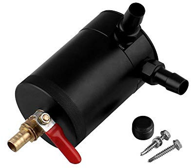 DollaTek tubo di scarico a doppio passaggio lucido serbatoio in alluminio per automobile con filtro aria per rifiuti Serbatoio del refrigerante in alluminio per il recupero dell'olio
