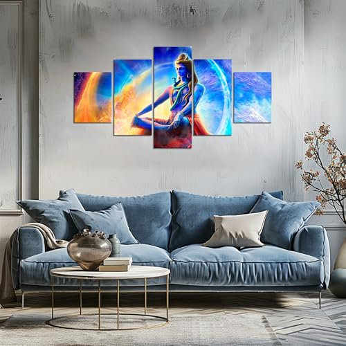 Hinduistische Wandkunst, Shiva-Gemälde, indischer Gott, Wanddekoration, Gott, Shiva-Statue, Bild, Leinwanddrucke, Hinduismus-Poster, gerahmt, Zuhause, Wohnzimmer, Schlafzimmer, Dekoration, fertig zum
