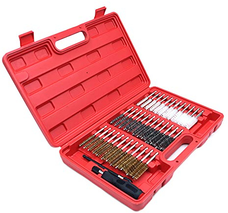 ANCLLO 38Pcs Auto Wire Brush Set Nylon Brush with Handle Extension Bar 0.25inch Hex Drill Shank