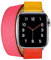 Aergood Cuir Bande,Compatible avec Apple Watch Bracelets 38/40/41mm 42/44/45mm, Double Tour Bracelet de pour iwatch Series 7 6 5 4 3 2 1 SE(38/40/41mm,Orange/Jaune)