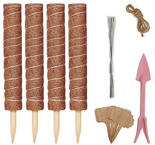 Rankhilfe Pflanzen,4Pcs Moosstab Pflanzstab,Kletterhilfe Für Zimmerpflanzen,Monstera Rankhilfe,Pflanzstab Kokos,Pflanzen Stütze Für Rankhilfe Zimmerpflanzen Haus Garten(40CM)