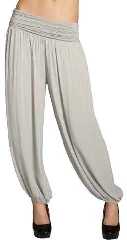Caspar KHS035 leichte Damen Sommer Haremshose, Farbe:Taupe, Mode Größe:36