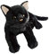 PW TOOLS Schwarze Katze Plüschtier, Schwarze Katze Plüschtier, Niedliches Plüschkätzchen Spielzeug für Kinder, Realistisches Weiches Plüschtier Geschenk für Geburtstag/Halloween/Weihnachten