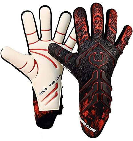 Renegade GK Apex Trägerlose Profi-Fußball-Torwarthandschuhe (Sizes 6-12, Level 5.5) 4+4MM EXT Contact Grip | Evo22 Negative Cut (Rampage 2.0 (Non-Fingersave), 6)