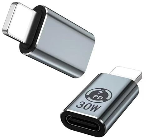 Lakeronelove USB-C auf Lightning Adapter, 27W PD Schnellladung und Datensynchronisierung, Kompatibel mit Lightning (Hinweis: Nicht für die Verwendung mit Kopfhörern geeignet)