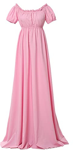 COSDREAMER Robes Regency pour Femme à Manches Bouffantes à Volants et Taille Empire