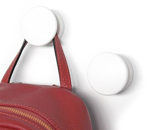 KalaMitica - Lot de 2 Crochets Porte-Manteaux Magnétiques, Blanc Mat