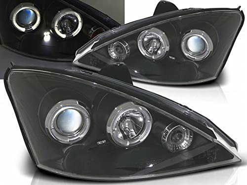 Für Ford Focus 01-04 Angel Eyes Scheinwerfer in schwarz