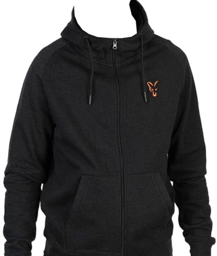 Fox Collection Lw Hoody Black & Orange - Angelpullover, Größe:M