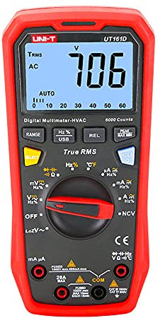 UNI-T Digital Smart Multimeter Profesional UT161B UT161D UT161E True RMS AC DC Current Tester Voltmeter Ammeter Frequency Meter(UT161D)