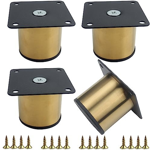 Roellgs Furniture legs, round metal sofa legs, cabinet legs with mounting screws, for home office bed workbench (5cm)