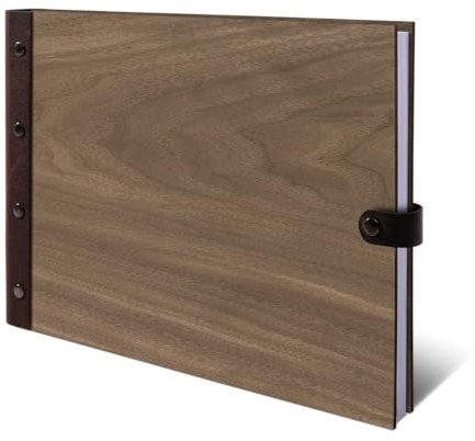 Kartenmachen.de Gästebuch echtes Holz DIN A4 Buch ohne Gravur - Blanko - mit 72 Blatt / 144 Seiten Naturpapier Weiß