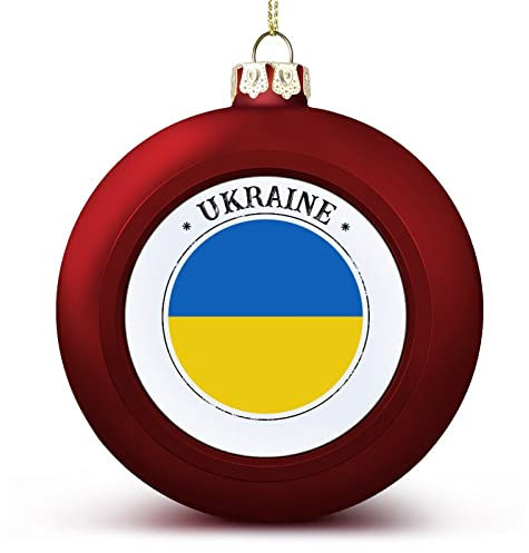 Ukraine Weihnachtskugel Ornament – Ukraine Flagge Ball Ornamente Nationen Flagge hängende Ornamente Andenken Souvenir für Weihnachtsbaum Dekoration saisonale Urlaub Party Supplies