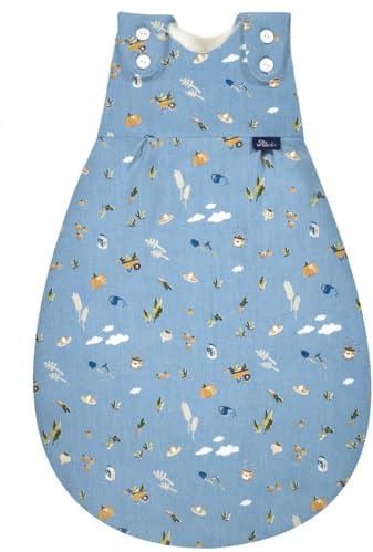 Alvi Baby Mäxchen Außensack Schlafsack im SET mit Babylöffel DeinKinderland Ganzjahresschlafsack | Babyschlafsack | Sommerschlafsack | Winterschlafsack (Farmhouse, 68-74)