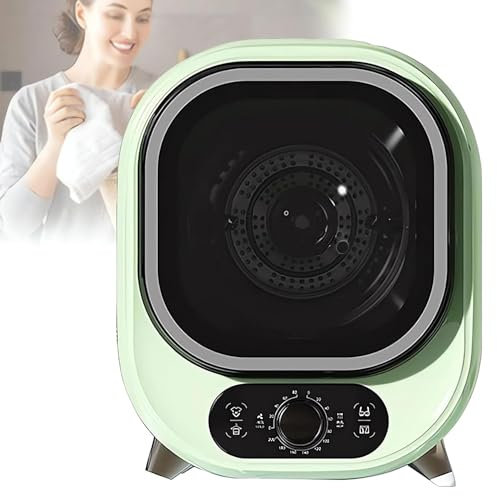 Secadora portátil de 5 kg con ventilación, aire frío caliente de 0 a 200 minutos, mini secadora de centrifugado compacto, secado 3D, capacidad de carga de 0,8 kg