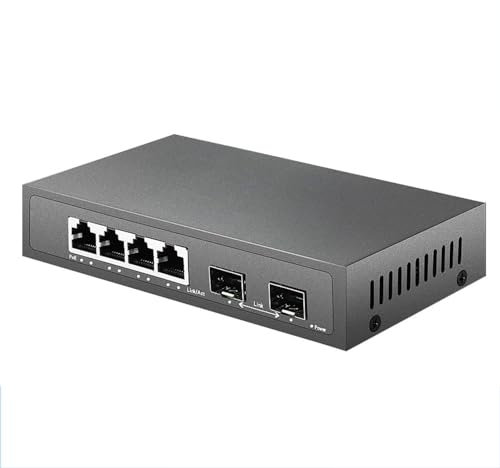 Jootoo Switch di Rete in Fibra Ottica Gigabit a 4 Porte Switch Ethernet di Livello Industriale Splitter di Rete ad Alta efficienza 3KV,A