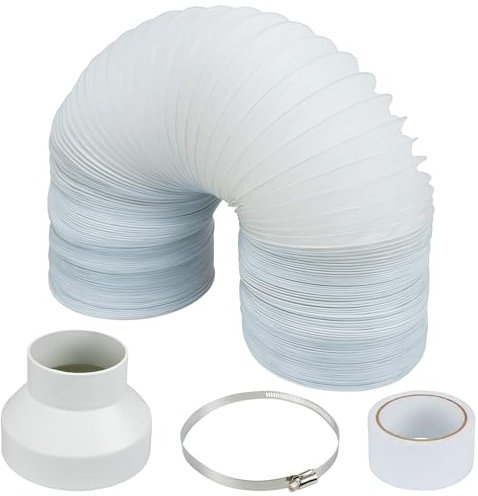 SA Products Plastic 3M Portable Air Conditioner Extension Kit | AC Exhaust Tumble Dryer Vent Hose 15cm Diameter Air Hose PVC Pipe Connector, Roll of Sealing Tape Air Conditioning Unit (3M)