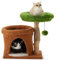 FUKUMARU Árbol para Gatos, Árbol de Gato de 51 cm con Madera Sólida Única, Casa para Gatos con 2 Áreas de Descanso Cómodas y Cueva, Pilar de Yute Incluido, para Gatos Pequeños y Grandes hasta 4.5 kg.