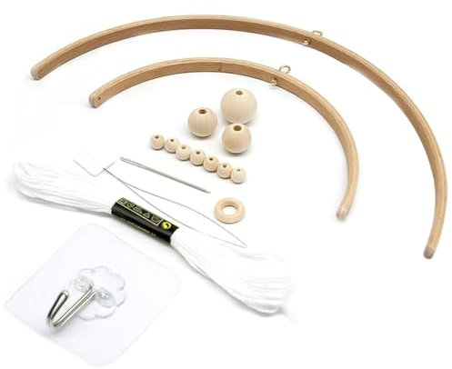 Baby Mobile Hanger, hölzerne mobile Rahmen Kit Wind Chimes Material Perlen Glockenbügel Making Kit Crib Bett Dekoration Spielzeugstyle1, Mobile Frame Kit Kit