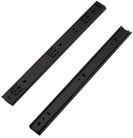 MOCNT 1 Paar (2 Stück) 300mm Schubladenführungen 27mm Nut Schubladenschienen Vollauszug Schubladenauszug Kugellager Stahl Schienen Schubladen Auszugsschienen Kabinett Schwarz