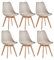 JZGORC 6er Set Modernes Esszimmerstühle, Küchenstühle mit Polsterung und Buchenbeinen für Schlafzimmer, Wohnzimmer, Esszimmer, Küche – Khaki