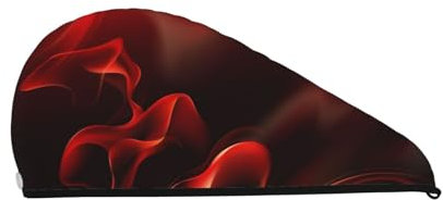 Trockenhaube für Haare, Coral Velvet Quick Dry Hair Towel Wrap Haartrockentuch für dickes Haar,Rote Flamme gedruckt