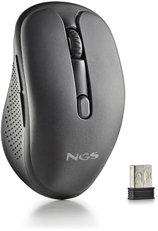 NGS | Evo Spook Souris sans Fil multimode, Rechargeable, 2,4 GHz + Bluetooth 5.1, 800/1200/1600 dpi, USB-A, 5 Boutons Silencieux