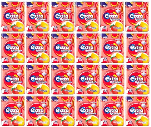 24 Dosen Wrigley's Extra Refreshers Strawberry Lemon a 78 Gramm mit 35 Dragees + Space Keks gratis a 45 g von Onlineshop Bormann