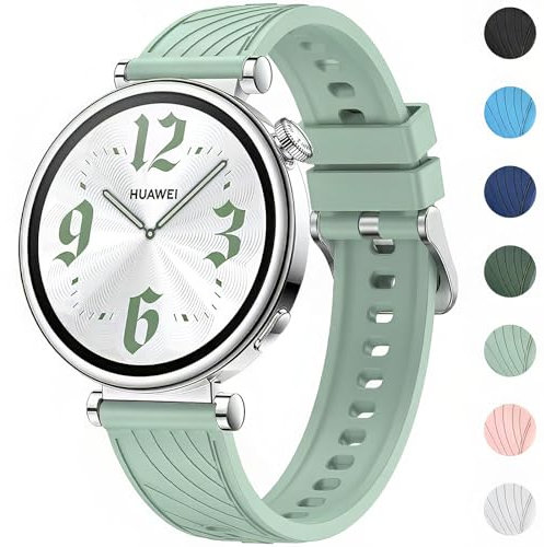 OUTPUTBT 18mm Armband für HUAWEI Watch GT 4 41mm Original Uhrenarmband für Watch GT 5 41mm/HUAKUA/Cloudpoem Silikon Ersatzarmband für Nemheng/ECOSOON/Garmin Venu 3S/Vivoactive 4s/Forerunner 265S/255S