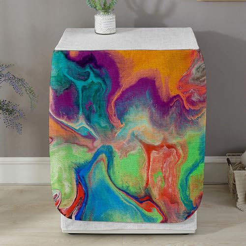 Highdi Grafiti Funda de Lavadora Cubierta Exterior,Adapta a la Mayoría de Lavadoras y Secadoras de Carga Frontal Protector Solar a Prueba de Polvo (Colorido,L Capacidad 10.5~12 KG)