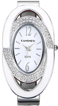 Spangenuhr Damen - Damenuhr | Uhr Damen | Damen Uhren | Damenuhren | Armbanduhren für Damen | Damenuhr Silber | Armbanduhr Damen Silber | Uhr Damen Silber | Silber Uhr | Uhr Silber Damen (Silber-Weiß)